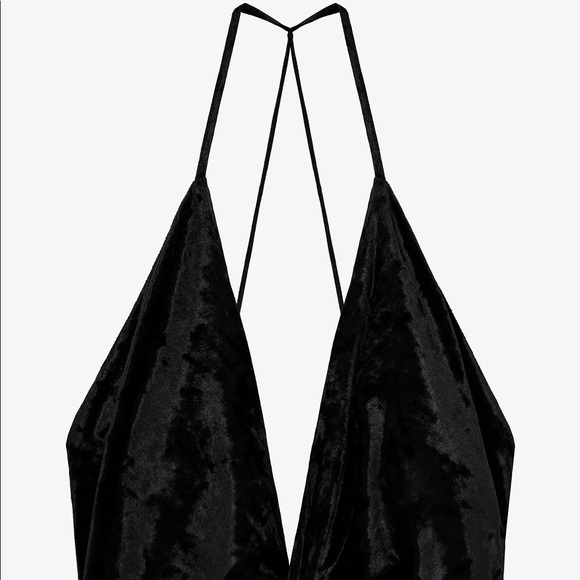 ZARA BLACK VELVET DRESS FESTIVE SEASON COLLECTION - Picture 5 of 12